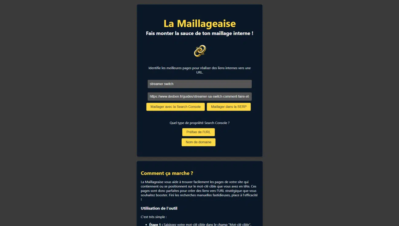 Capture d'écran DesBen.fr - La Maillageaise