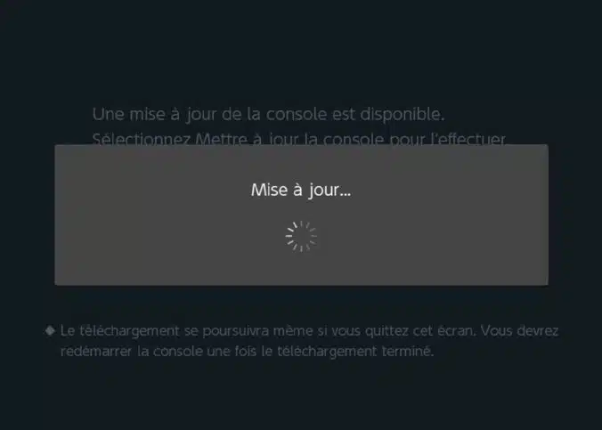 Mise à jour Switch et Switch 2